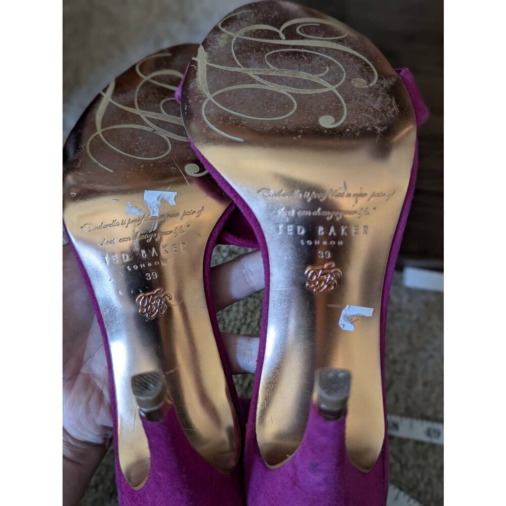 Ted Baker London Women's Size 39 US 9 Pink Fuchsia Open Toe Heels Pumps - Picture 5 of 6